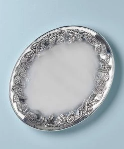 Lenox Holiday™ Metal Pinecone & Holly Platter Dinnerware
