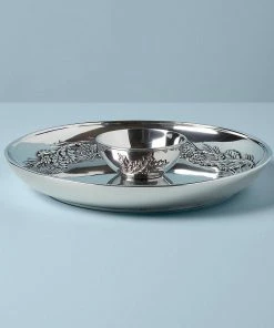 Lenox Holiday™ Metal Pinecone & Holly Chip & Dip