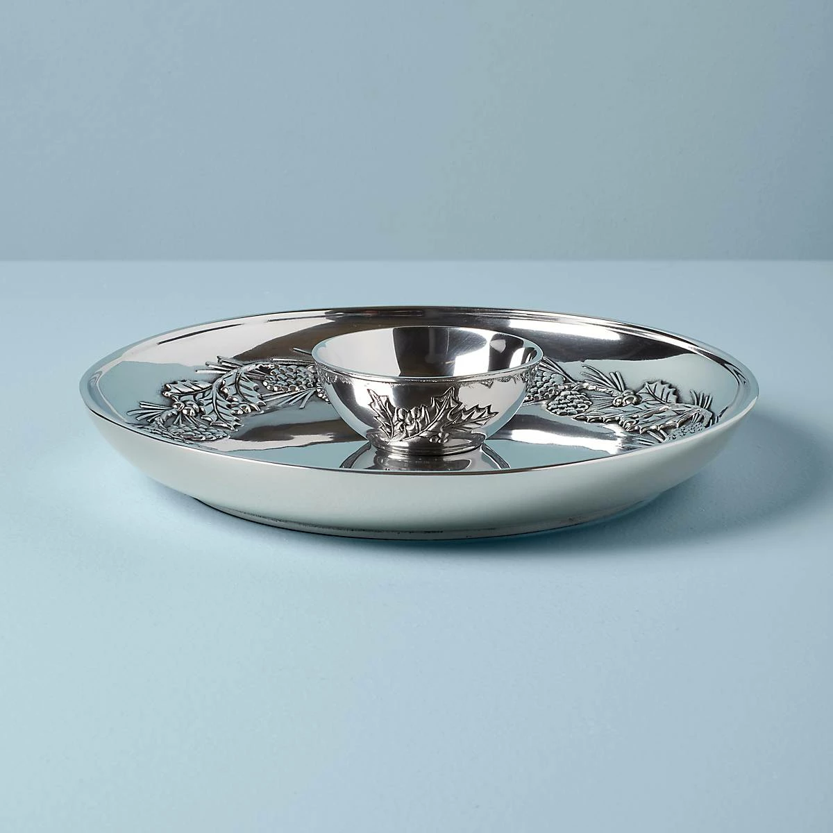 Lenox Holiday™ Metal Pinecone & Holly Chip & Dip