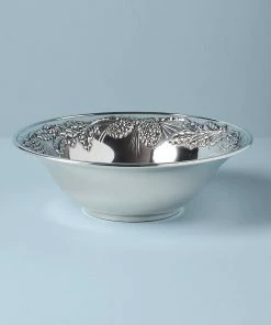 Lenox Dinnerware Holiday™ Metal Pinecone & Holly Serving Bowl