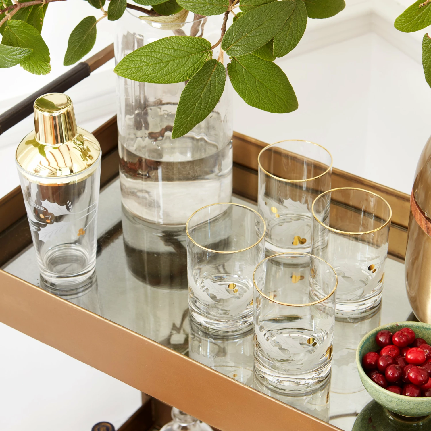 Lenox Holiday Gold 4-Piece Double Old Fashioned Set Drinkware