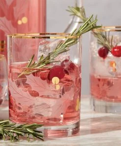 Lenox Holiday Gold 4-Piece Double Old Fashioned Set Drinkware