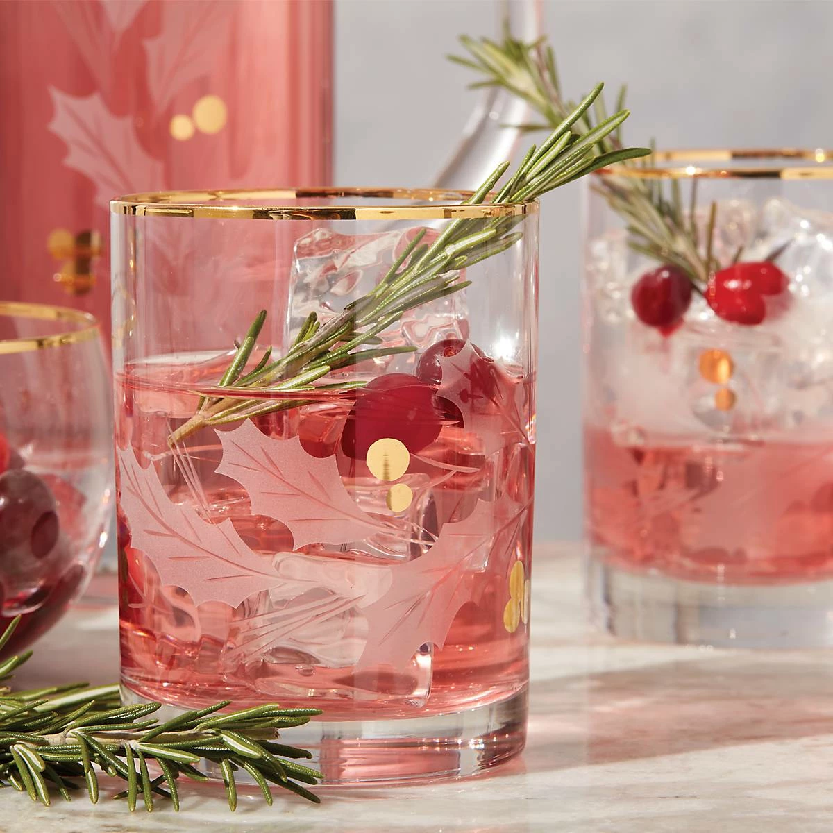 Lenox Holiday Gold 4-Piece Double Old Fashioned Set Drinkware