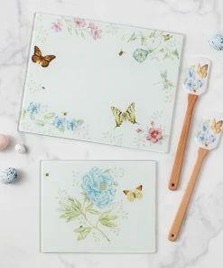 Lenox Butterfly Meadow® Small Glass Cutting Board Kitchen