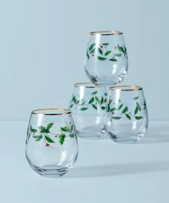 Lenox Drinkware Holiday™ 4-piece Stemless Wine Glasses