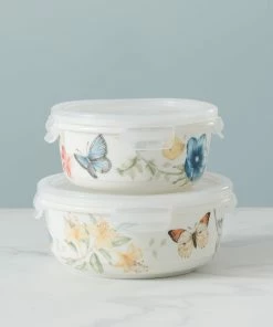 Lenox Butterfly Meadow Small Round Food Container Kitchen
