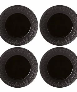 Lenox Dinnerware Chelse Muse Fleur Matte Black 4pc Accent Plate Set