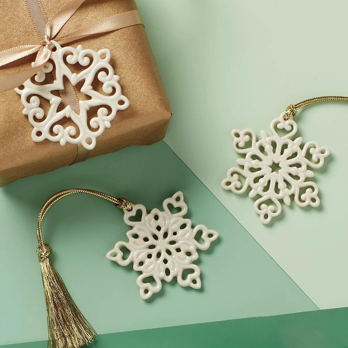 Lenox For The Family Mini Snowflake 3-Piece Ornament Set
