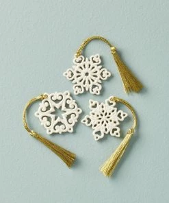 Lenox For The Family Mini Snowflake 3-Piece Ornament Set