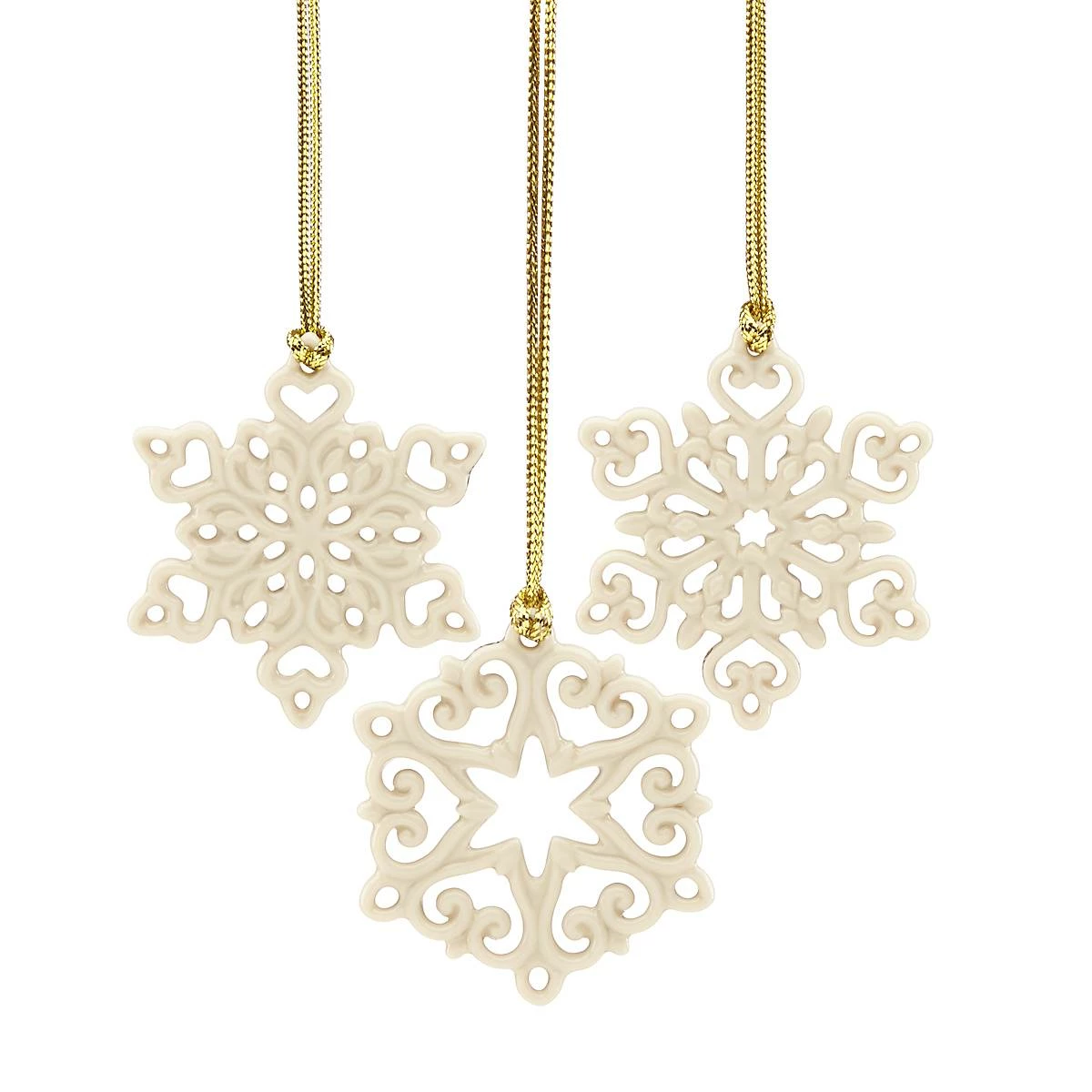 Lenox For The Family Mini Snowflake 3-Piece Ornament Set