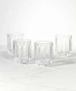 Kate Spade Drinkware Park Circle 4-piece Double Old Fashioned Set