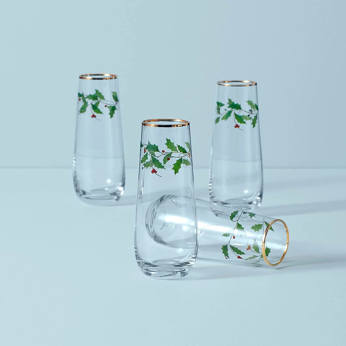 Lenox Drinkware Holiday™ Stemless 4-piece Flute Set