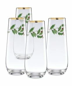 Lenox Drinkware Holiday™ Stemless 4-piece Flute Set