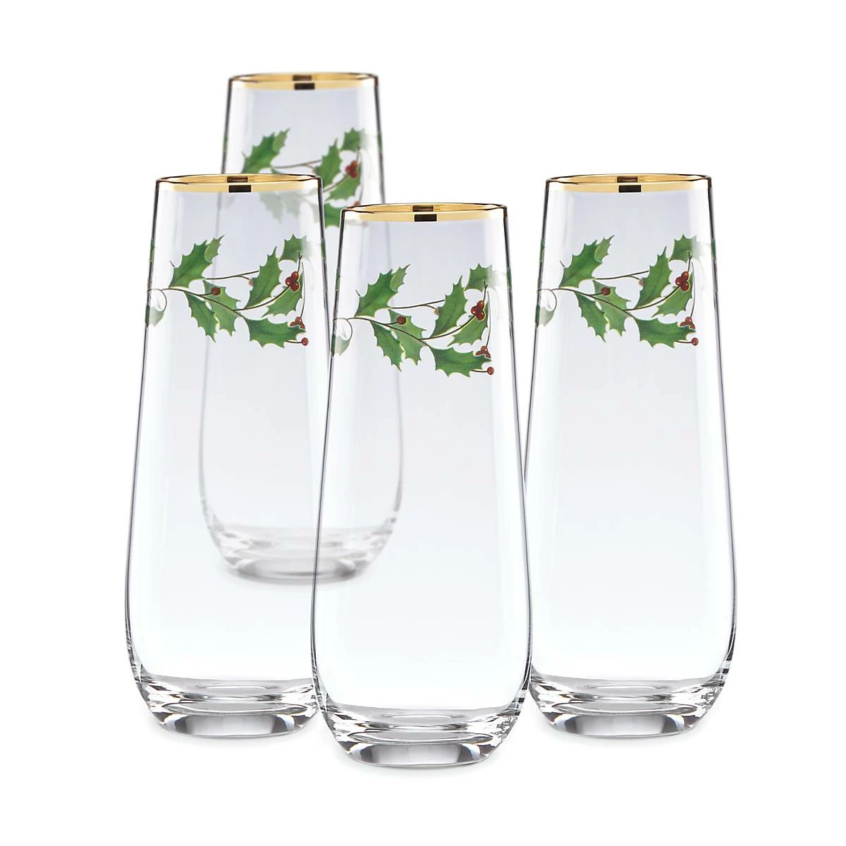 Lenox Drinkware Holiday™ Stemless 4-piece Flute Set