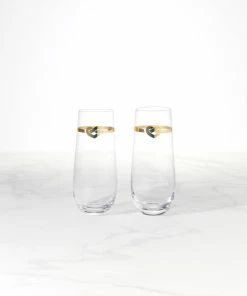 Kate Spade With Love 2-Piece Stemless Toasting Flutes