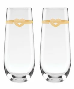 Kate Spade With Love 2-Piece Stemless Toasting Flutes