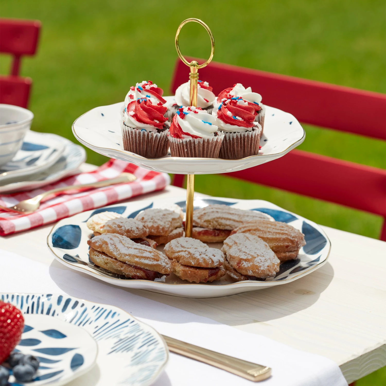 Lenox Dinnerware Blue Bay 2-Tiered Server