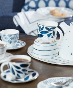 Lenox Blue Bay™ 8PC Espresso Cup & Saucer Set Dinnerware