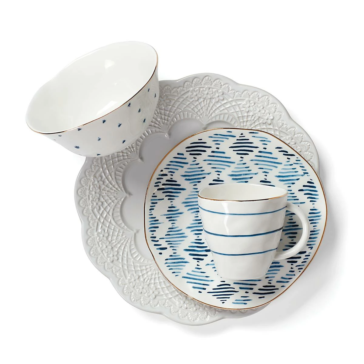 Lenox Dinnerware Blue Bay 4-Piece Dessert Mug Set