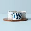 Lenox Blue Bayβ’ 4-piece Snack Bowl & Tray Set Dinnerware