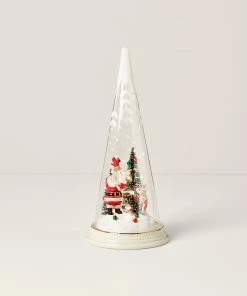 Lenox Merry & Magic Light-Up Santa & Friends Glass Cone Décor