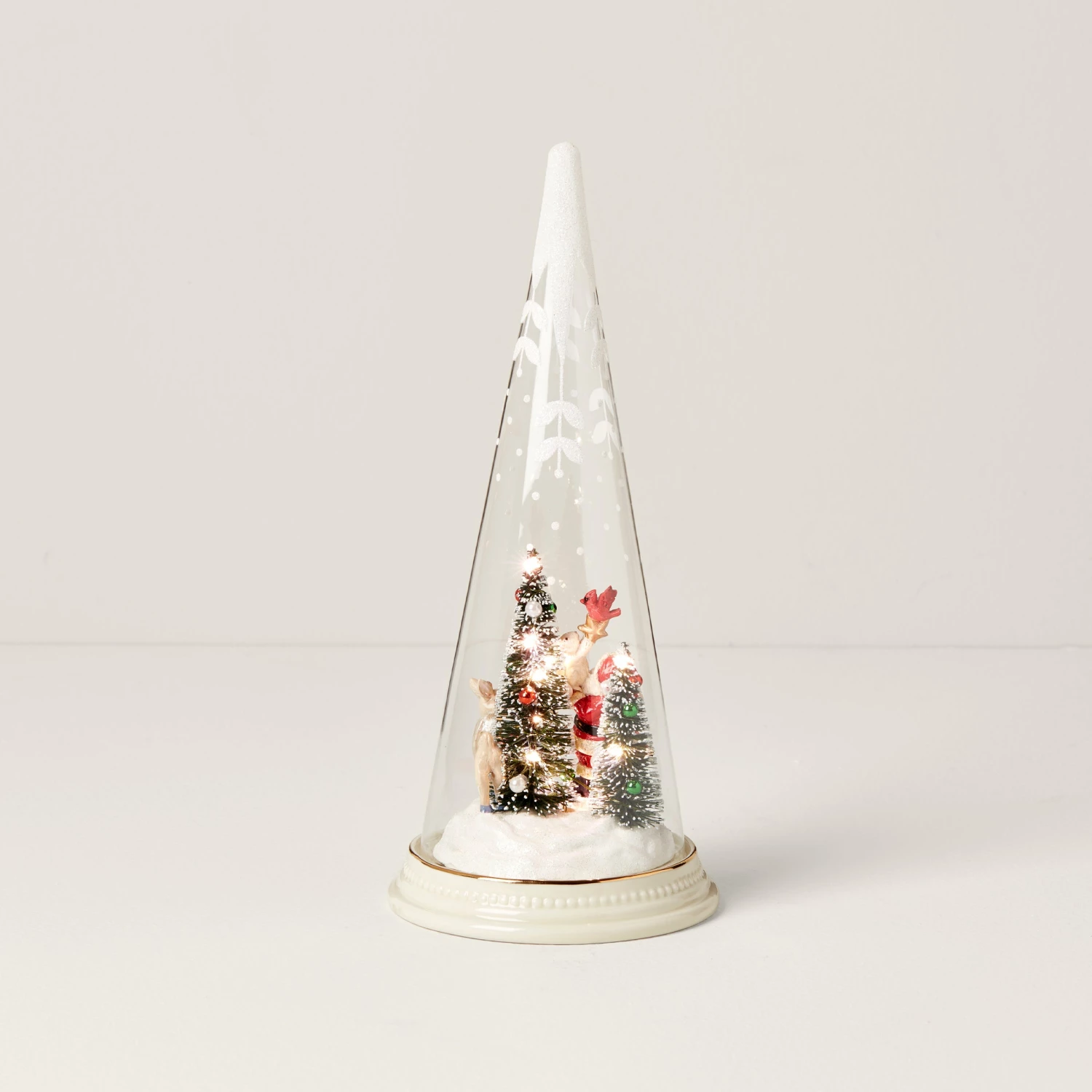 Lenox Merry & Magic Light-Up Santa & Friends Glass Cone Décor