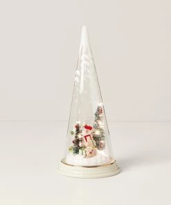 Lenox Décor Merry & Magic Light-Up Sledding Snowman Glass Cone