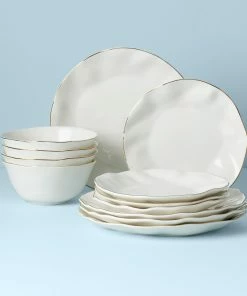 Lenox Blue Bay White 12-Piece Dinnerware Set