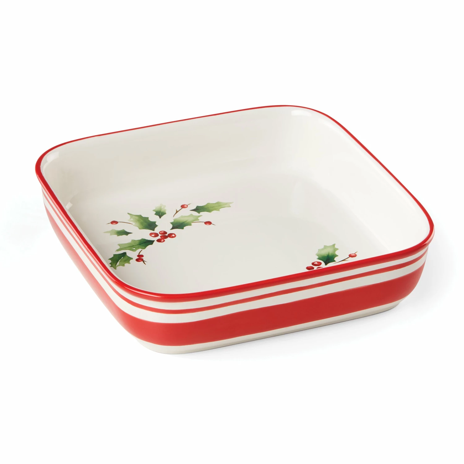 Lenox Holiday Handpaint Stripe Square Dish
