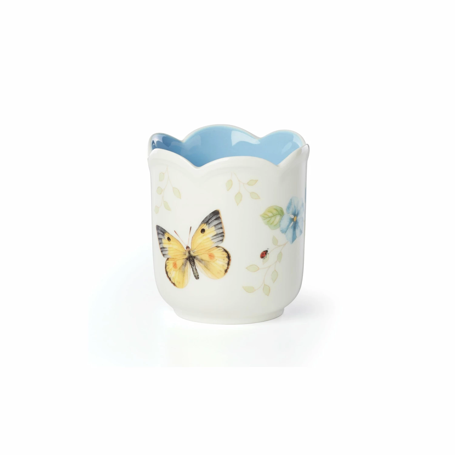 Lenox Butterfly Meadow Scalloped Blue Geranium Candle