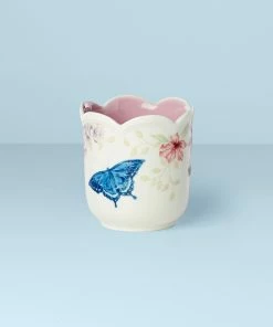 Lenox Butterfly Meadow Scalloped Lilac Linen Candle Home Décor