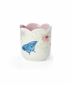 Lenox Butterfly Meadow Scalloped Lilac Linen Candle Home Décor