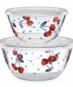 Kate Spade Vintage Cherry Dot 2-Piece Round Storage Set
