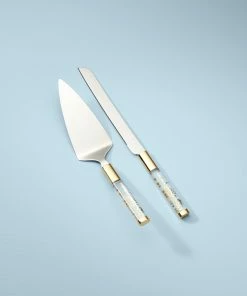 Lenox Flatware Opal Innocence Flourish Cake Knife & Server