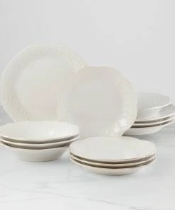 Lenox French Perle 12-Piece Plate & Bowl Dinnerware Set