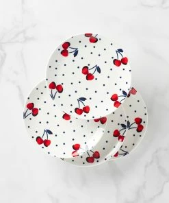 Kate Spade Vintage Cherry Dot 4-Piece Accent Plate Set Dinnerware