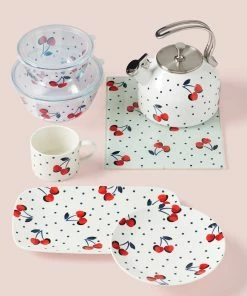 Kate Spade Vintage Cherry Dot 4-Piece Accent Plate Set Dinnerware