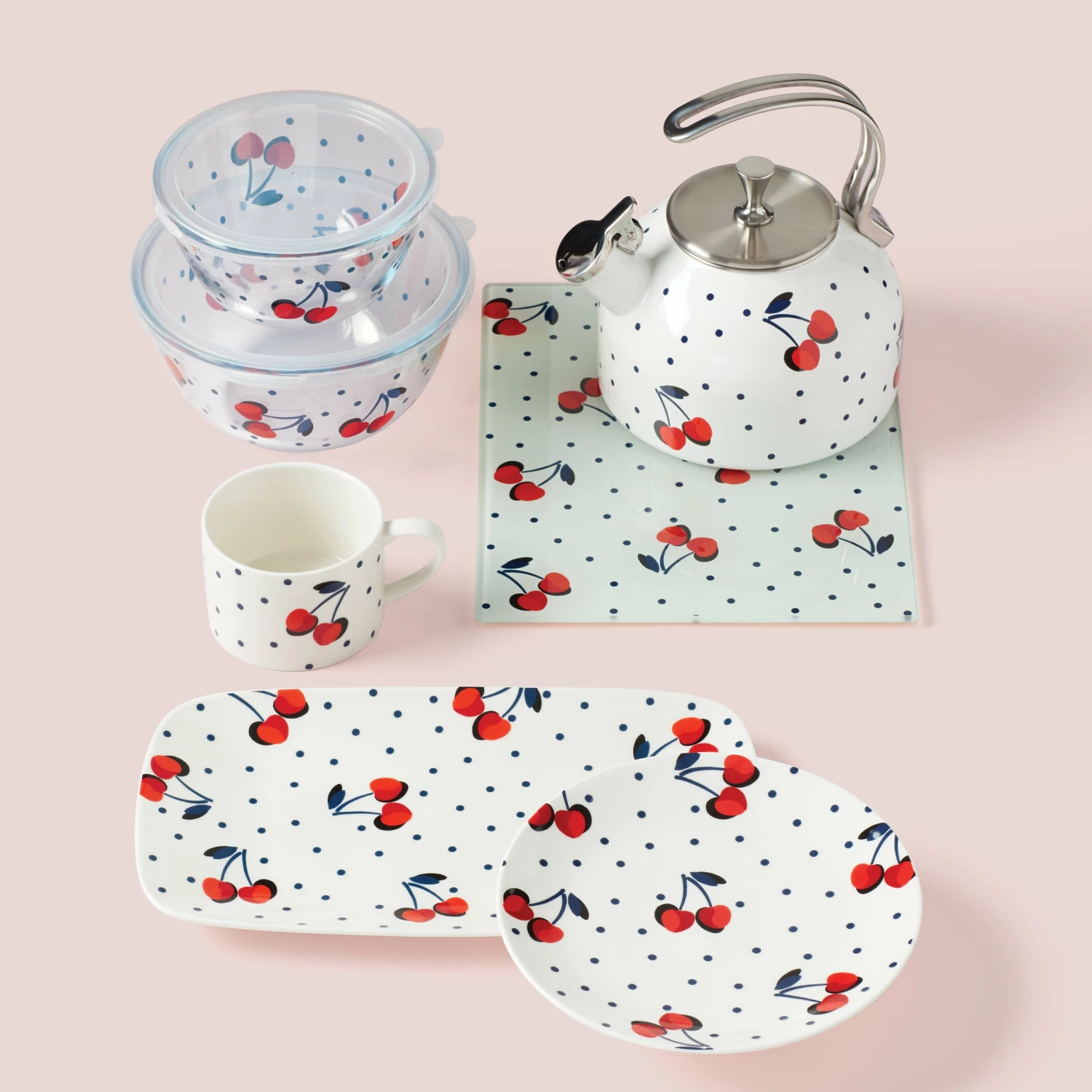 Kate Spade Vintage Cherry Dot 4-Piece Accent Plate Set Dinnerware