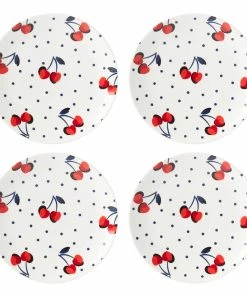 Kate Spade Vintage Cherry Dot 4-Piece Accent Plate Set Dinnerware