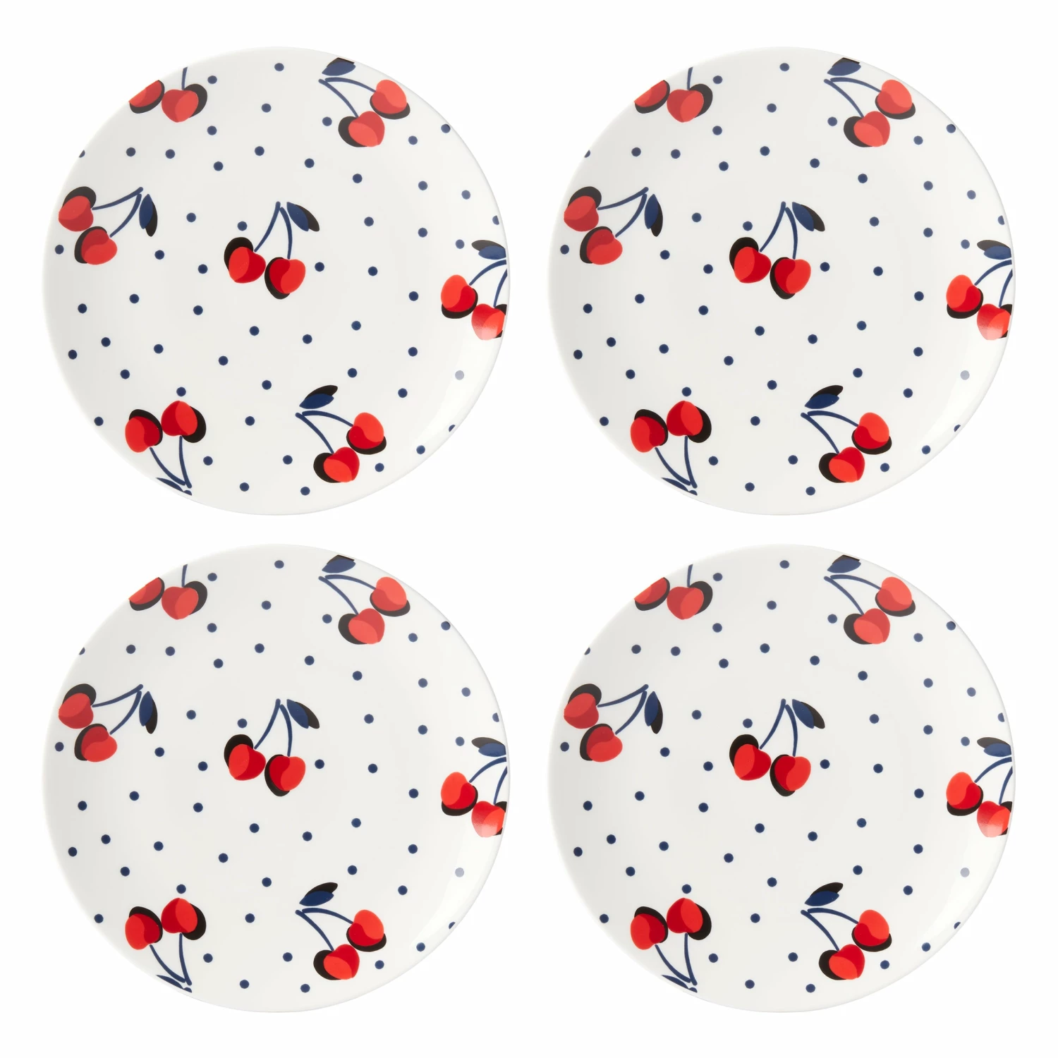 Kate Spade Vintage Cherry Dot 4-Piece Accent Plate Set Dinnerware