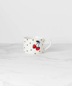 Kate Spade Dinnerware Vintage Cherry Dot Weekend Mug