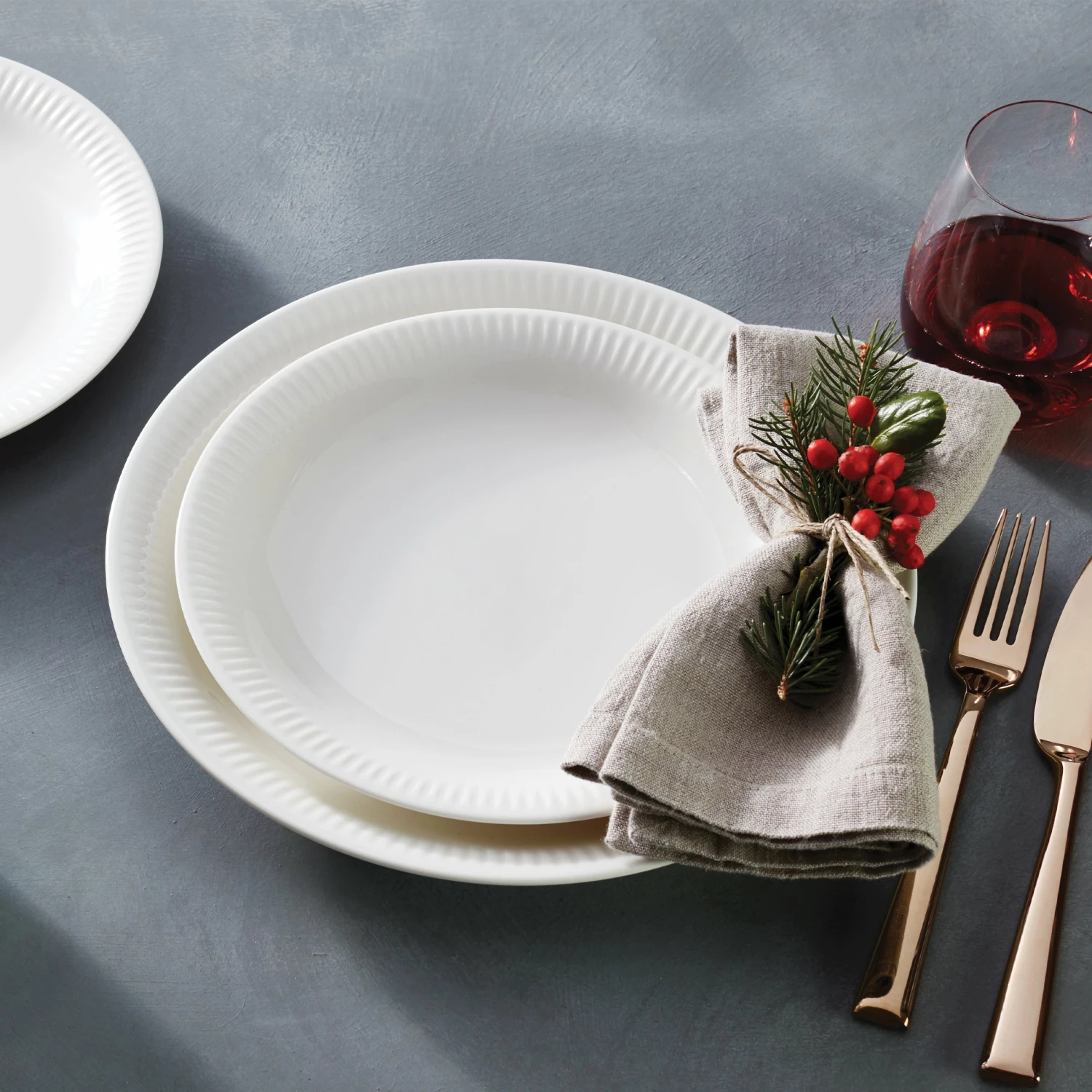 Lenox Profile White Porcelain 4-Piece Dinner Plate Set Dinnerware