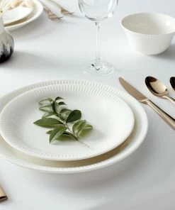 Lenox Profile White Porcelain 4-Piece Dinner Plate Set Dinnerware