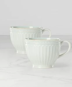 Lenox French Perle Groove 2-Piece Latte Mug Set