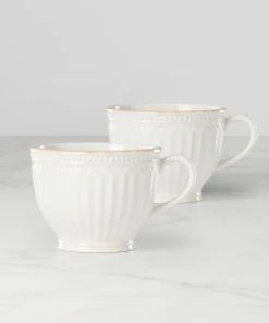 Lenox French Perle Groove 2-Piece Latte Mug Set