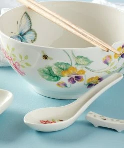 Lenox Butterfly Meadow Bowl & Chopsticks