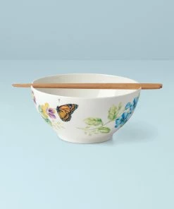 Lenox Butterfly Meadow Bowl & Chopsticks