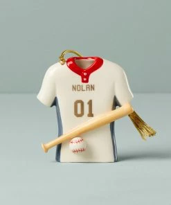Lenox My Baseball Champ Jersey & Bat Ornament Personalized Ornaments