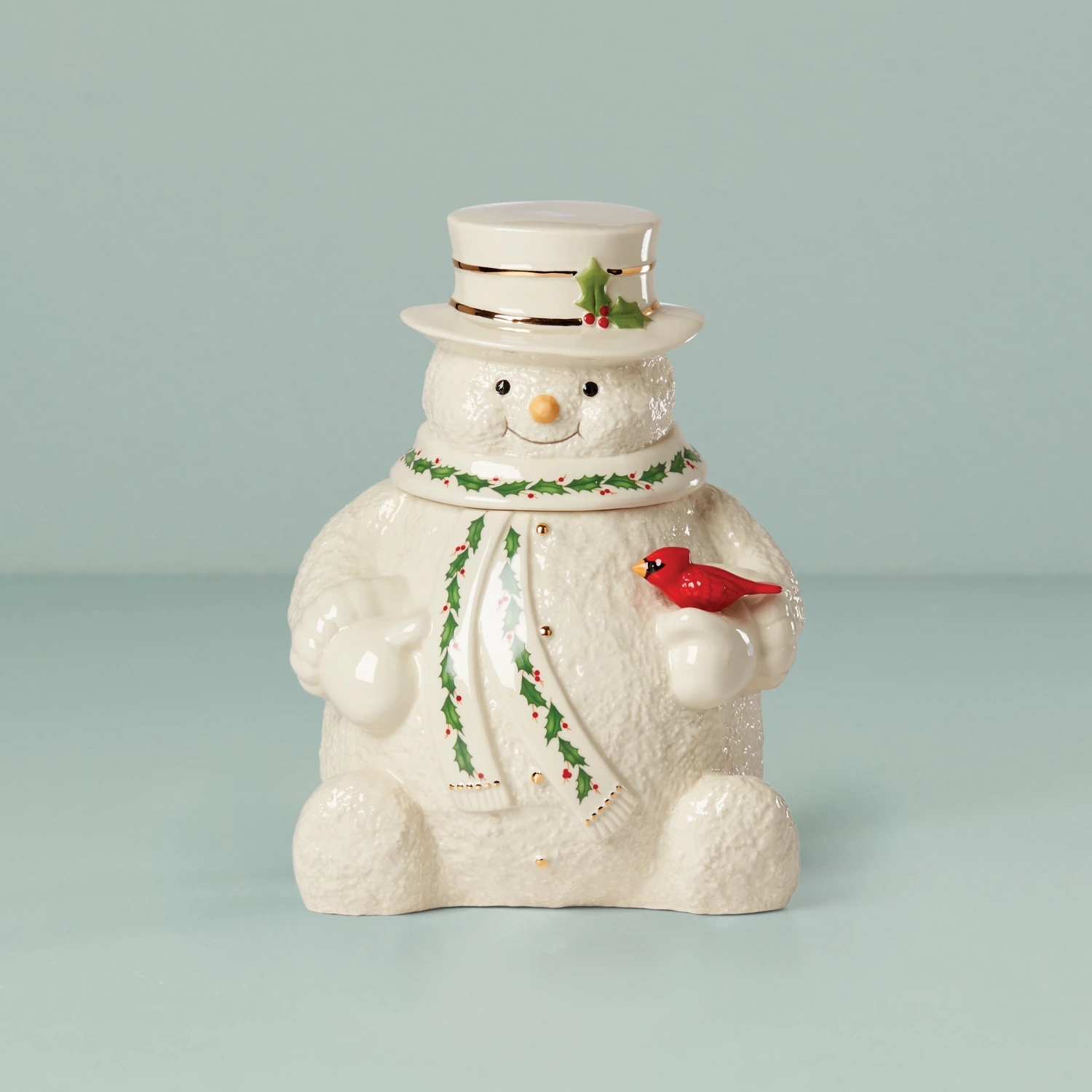 Lenox Kitchen Happy Holly Days Snowman Cookie Jar