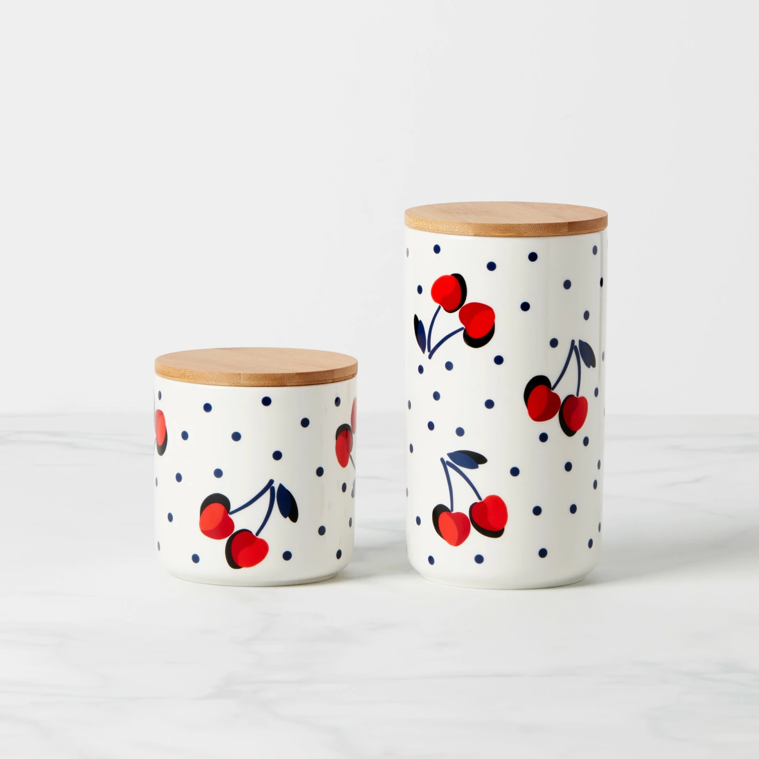 Kate Spade Vintage Cherry Dot 2-Piece Canister Set Kitchen